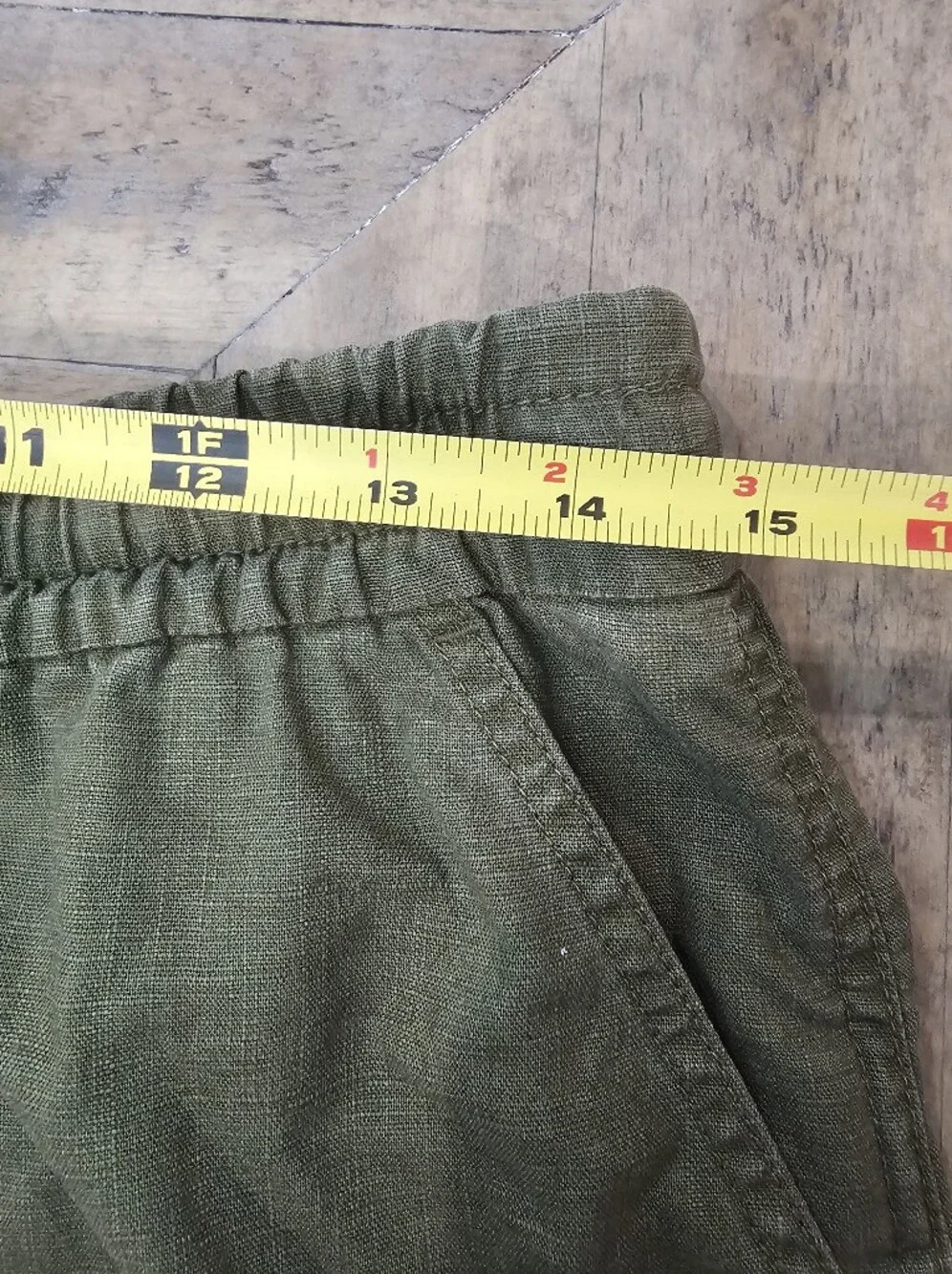 J Crew Olive Drawstring Women's Shorts, Linen Blend